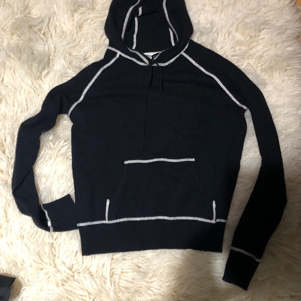 TSESay black 100% cashmere hoodie